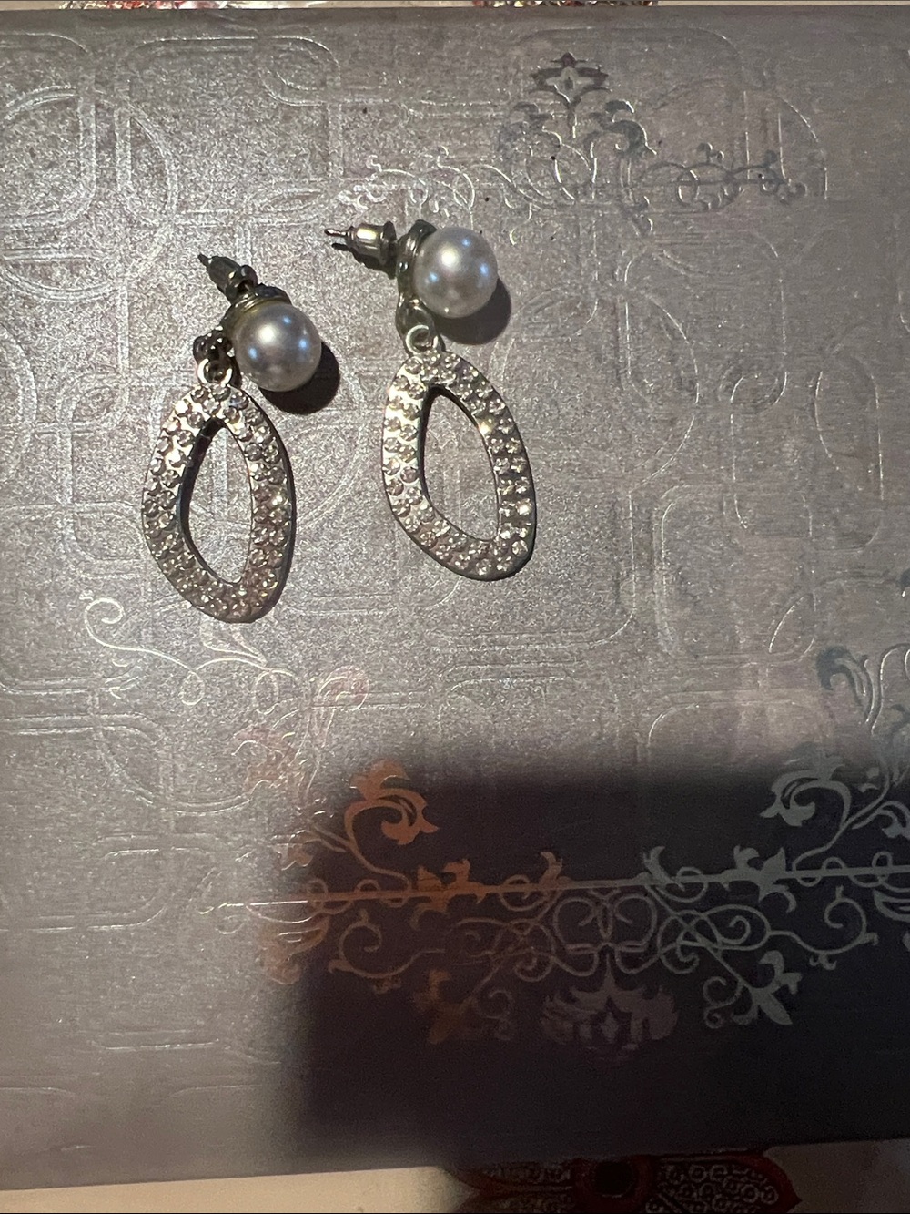Delicate Pearl and Silver Teardrop Dangle Earrings - White Silver